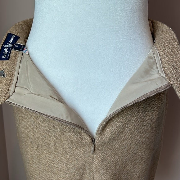 Vintage Ralph Lauren Blue Label 100% Wool Skirt (ILGWU) Made In USA Tag Size 6 - Picture 7 of 13